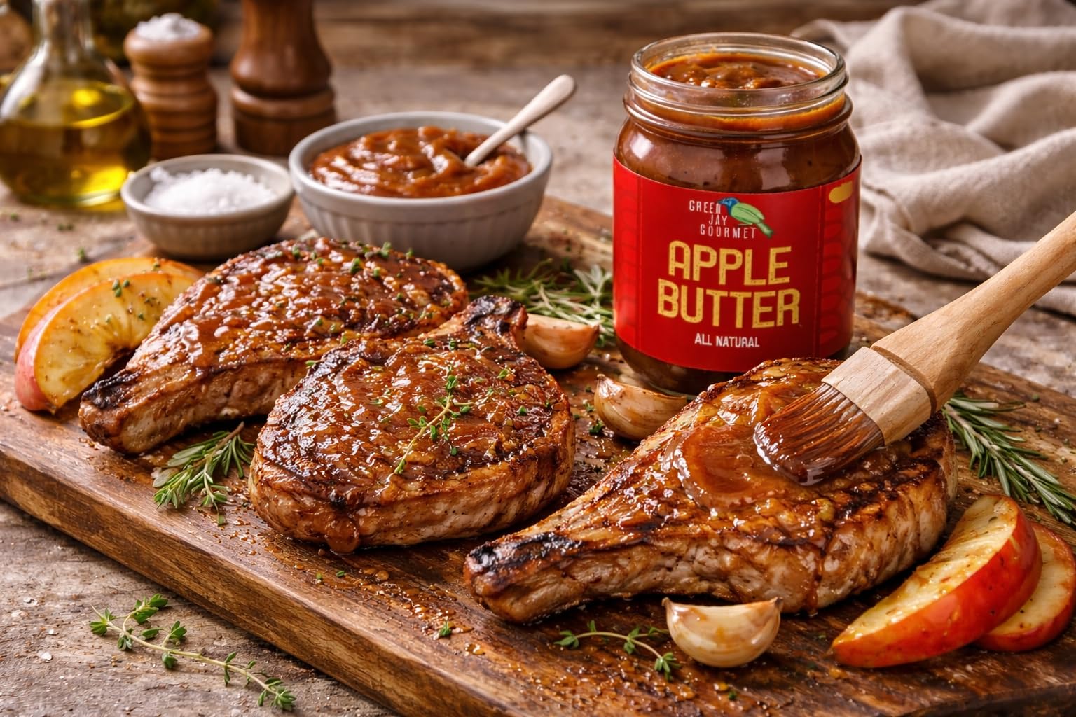 Green Jay Gourmet Apple Pecan Butter - All-Natural, Gluten-Free Fruit Spread - Pecan Apple Butter with Cinnamon - Gourmet Fruit - No Corn Syrup, Preservatives or Trans-Fats - 2 x 19 Ounces