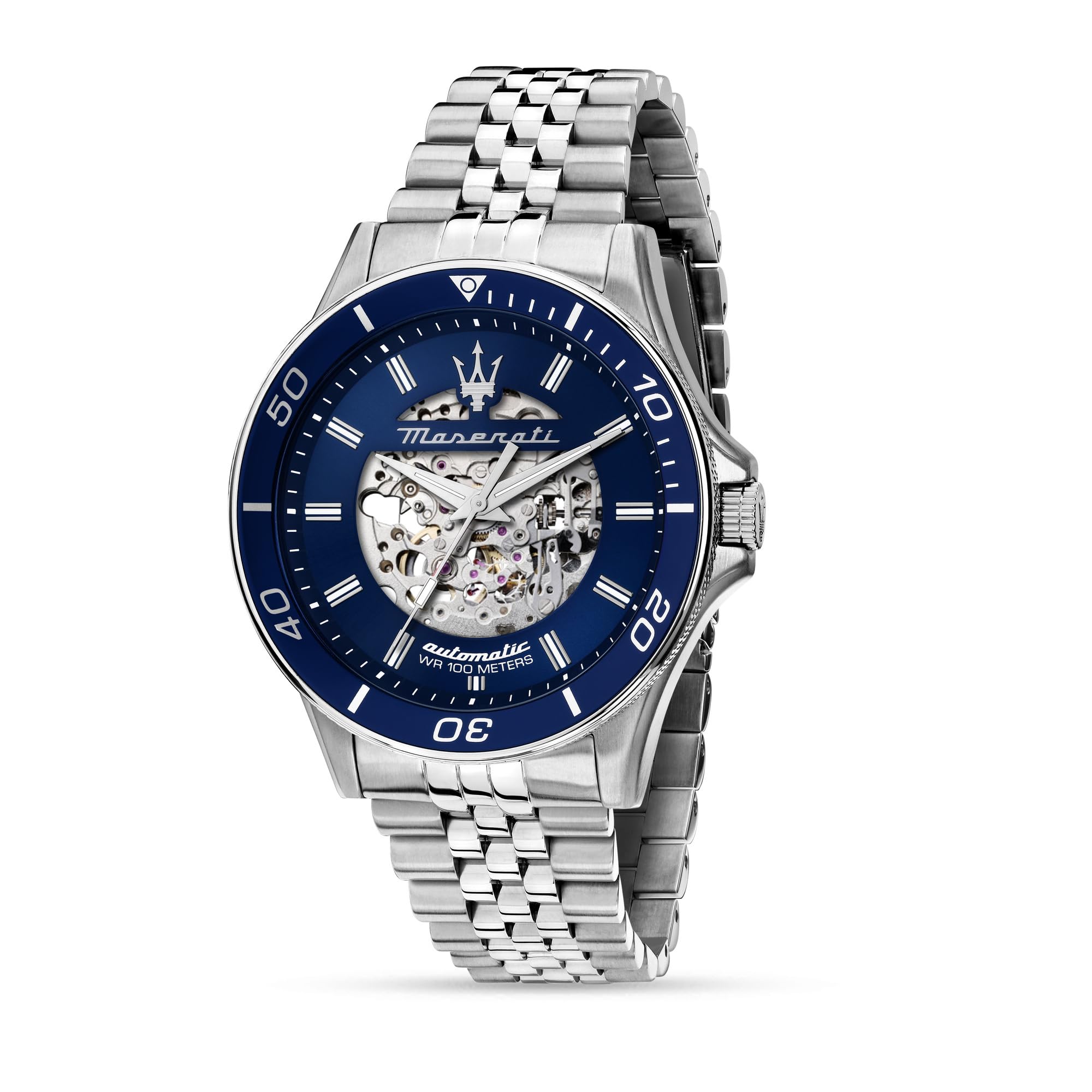 Maserati Orologio Uomo, Automatico, Analogico, Cinturino in Acciaio, Collezione Sfida - R8823140011