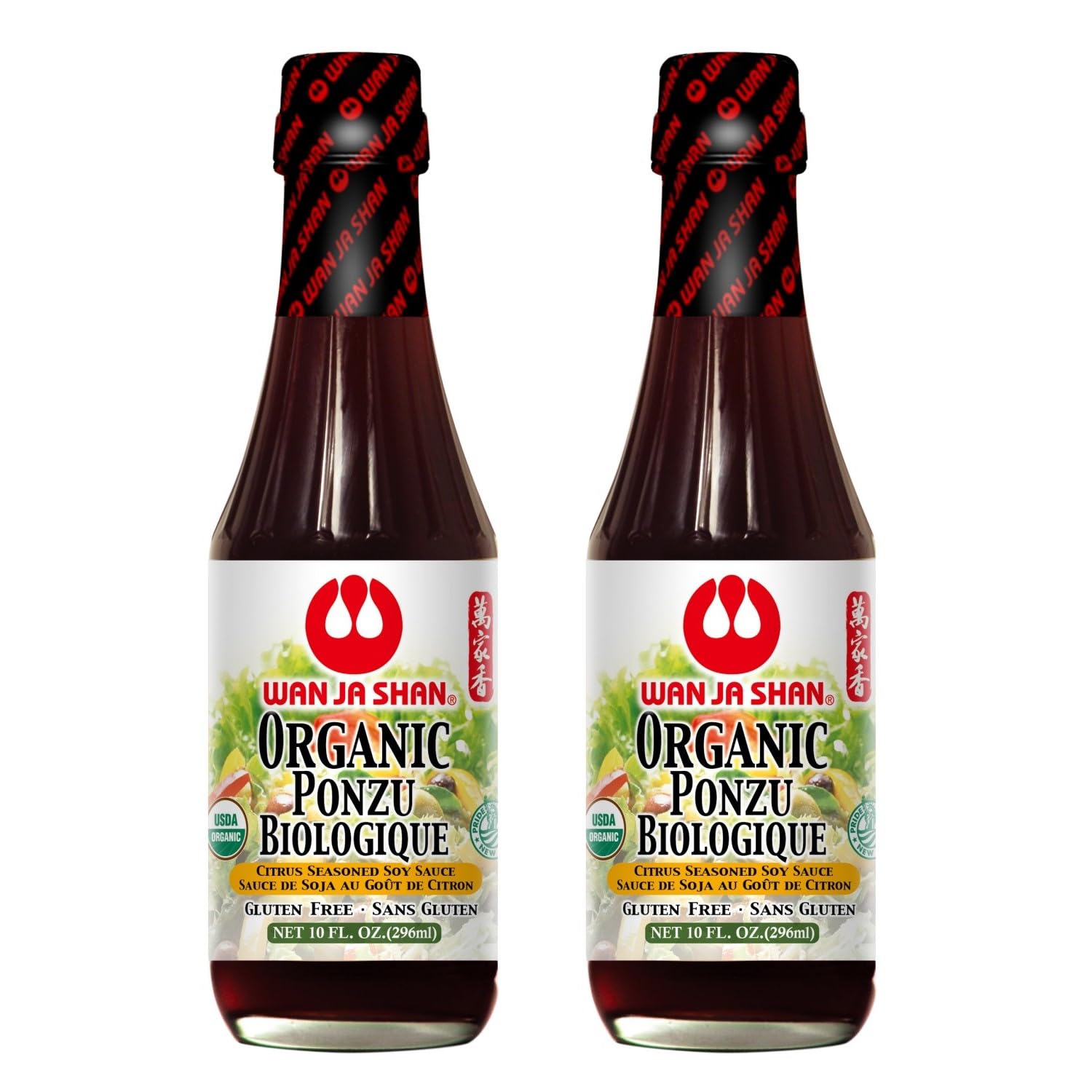 Wan Ja Shan Oragnic Ponzu, Citrus Seasoned Soy Sauce & Dressing. USDA Certified Organic, Gluten Free, Kosher Certified, Handcarfted and Brewed in New York Great for Meat, Seafood, and Vegetables.10 oz (Pack of 2)