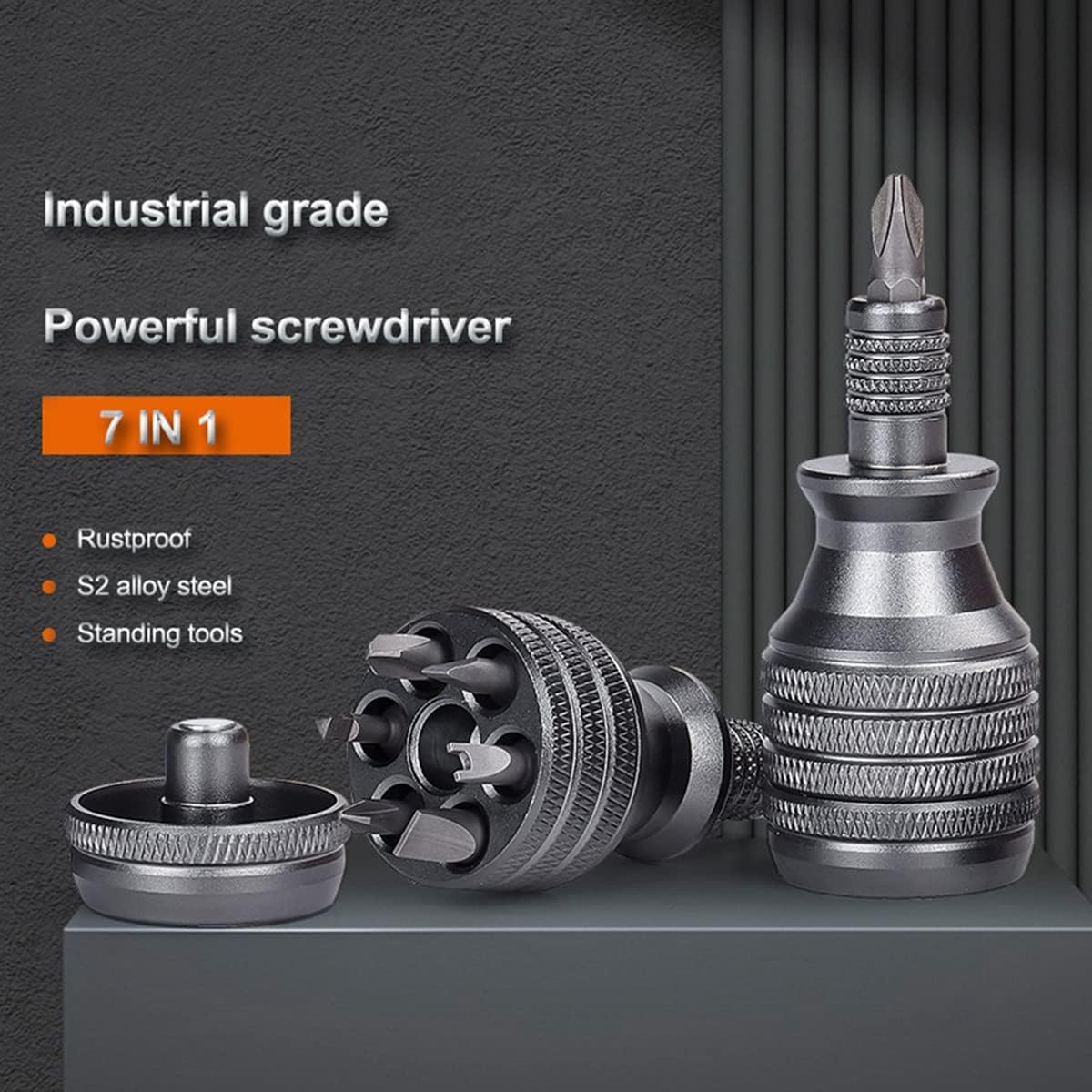 7 in 1 Mini Screwdriver Titanium Screwdriver 1/4 Inch Magnetic Torx Screw Driver Bit Kit Home Repair