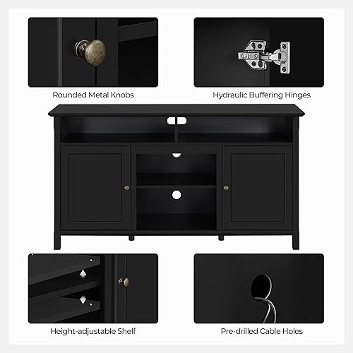 Miniatura 6 de Topeakmart Armario buffet con almacenamiento, armario de cocina de 58 pulgadas con puertas y estante ajustable, aparador de barra de café de madera,