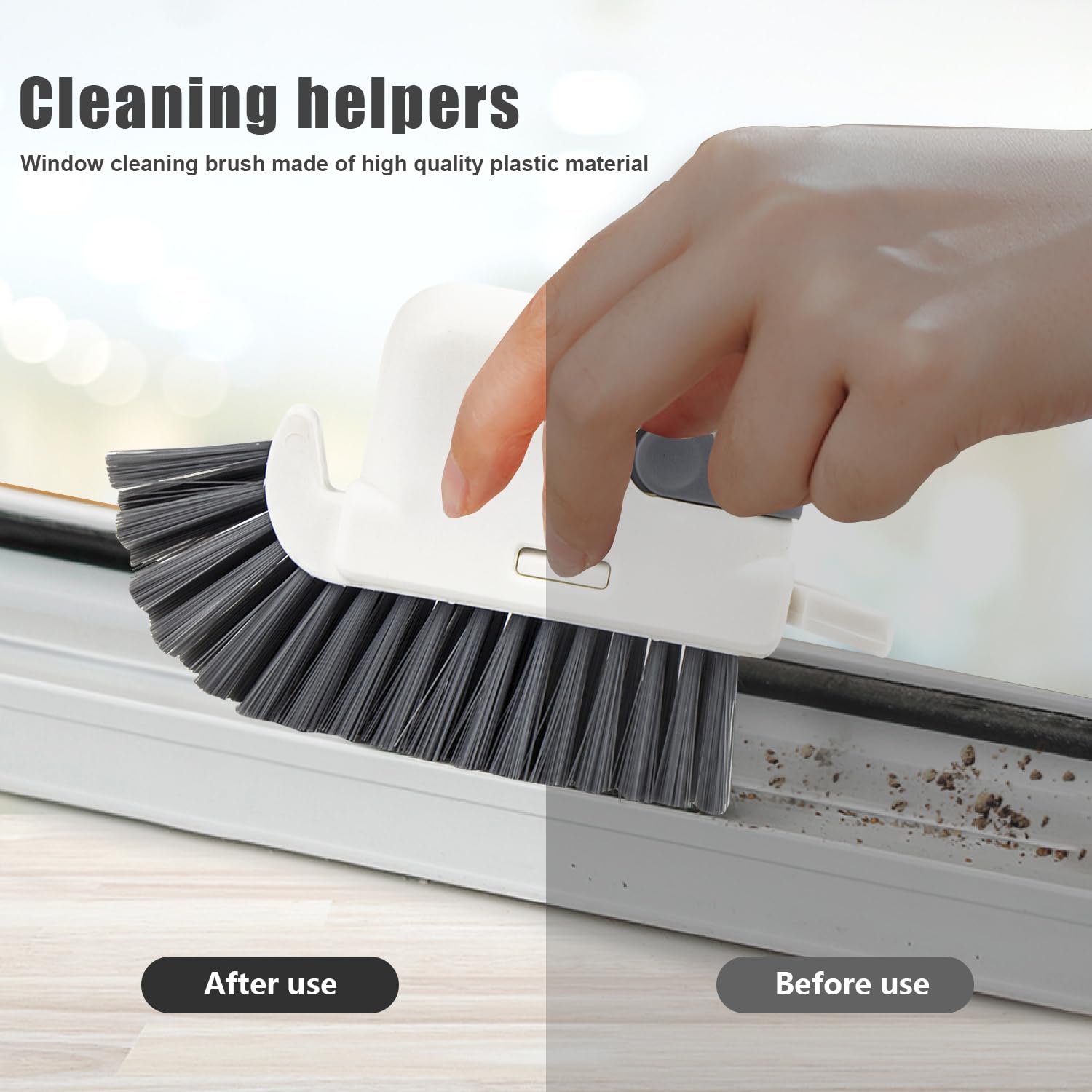 Limpiar Ventanas Cepillo Ranuras Multifuncional - 3 en 1 Mini Mano Limpieza Herramienta para Ventana Puertas y Esquinas para Limpieza de Puerta Baño Cocina Herramienta, 2 Piezas