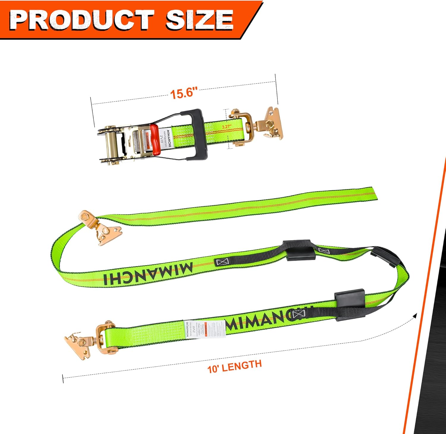 2" x 10' E Track Tire Straps,4Pack,Wheel Straps with E-Track Idler Swivel Anchors Vehicle Hauler,Car Tie Down Straps for Trailers with 3 Rubber Blocks for Towing Car, ATV,UTV - Image 7