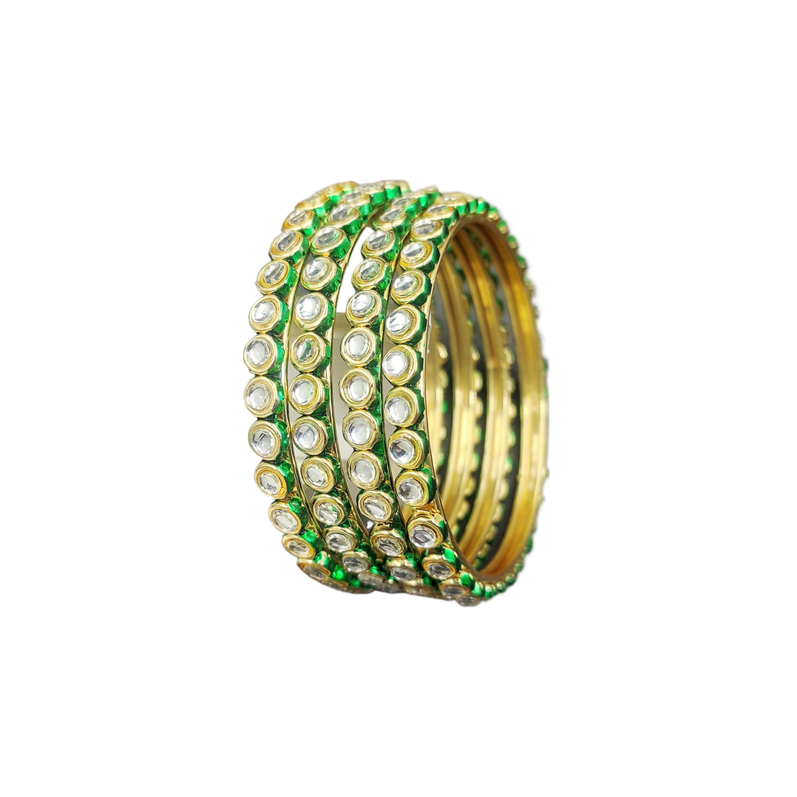 MEHAK CURATORS Kundan Traditional Gold Plated Meenakari Bangles Kada Kangan for Women and Girls set of 4 (2.4) (B0D8QJNW85) Amazon Price History, Amazon Price Tracker