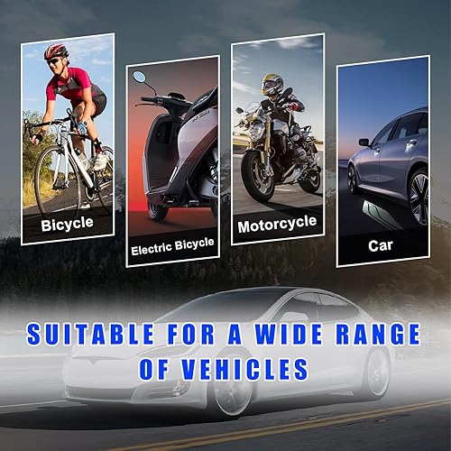 Miniatura 6 de Ziciner 4 luces LED para tapa de válvula de neumático, bombillas de neón con 12 baterías adicionales, tapones antipolvo, accesorios de motocicleta y