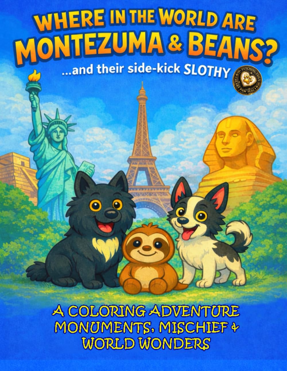 Where In The World Are Montezuma & Beans?...and their side-kick Slothy!: A Coloring Adventure of Monuments, Mischief & World Wonders (The Adventures Of Montezuma & Beans)