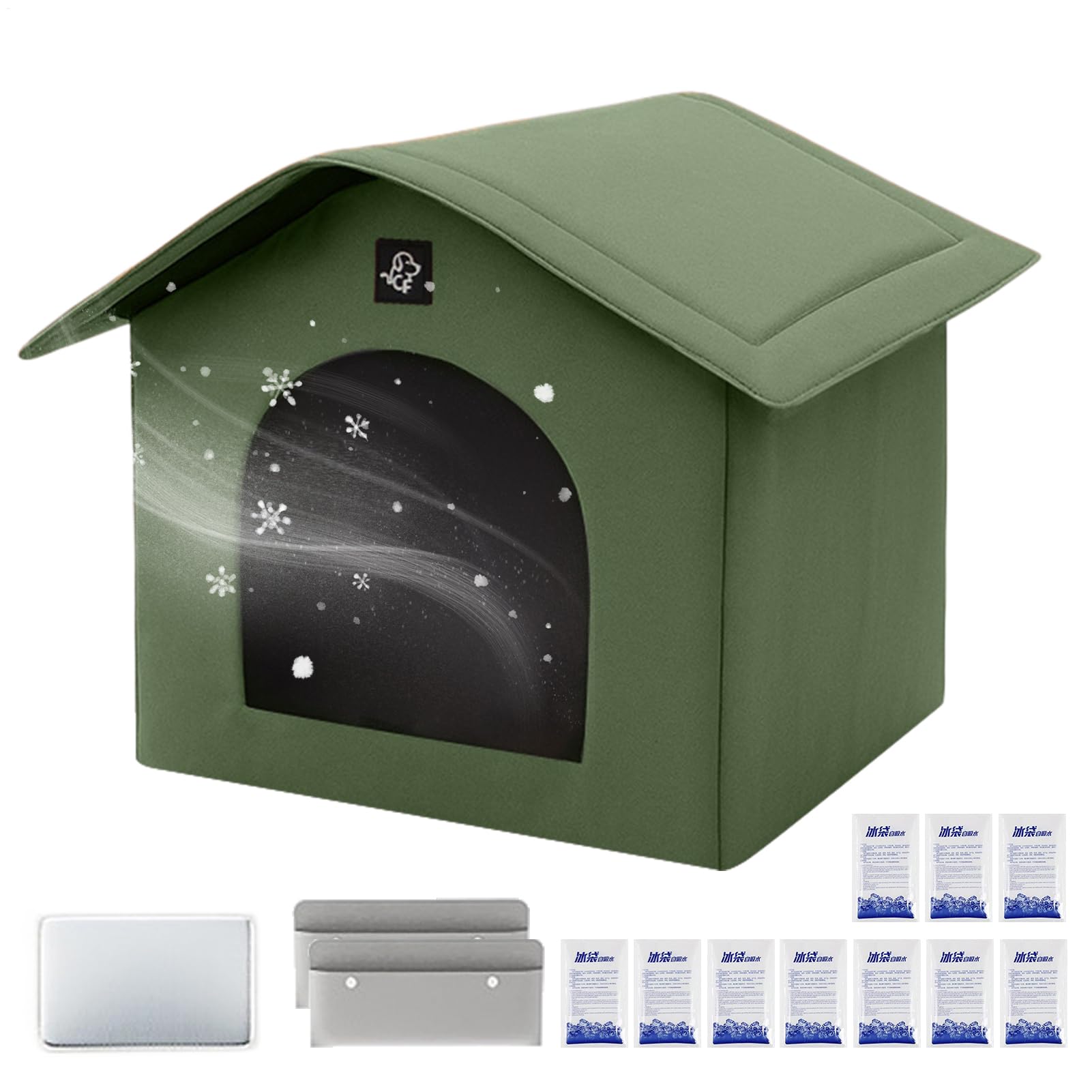 Abri pour animaux isotherme : maison de chat rafraîchissante avec blocs réfrigérants anti-condensation