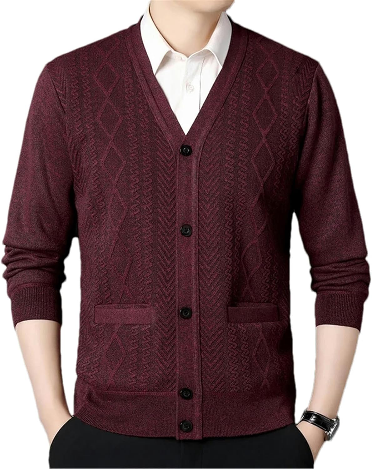 Men's Casual Knitted Cardigan V-Neck Sweater Men's Autumn Winter Clothes Button Knit Cardigans Mens Knitting Sweaters