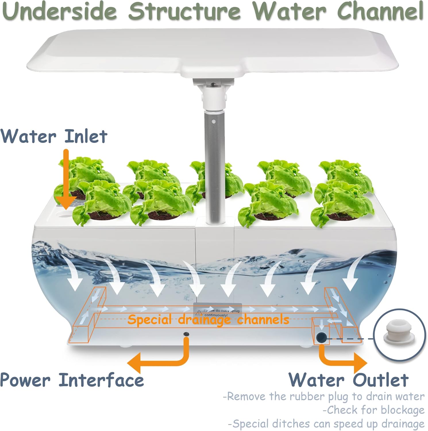Hydroponics Growing System, 9 Pods Indoor Garden with Cyclically Timed 100 LED Grow Light and Water Pump, Garden Planter Kit for Herbs, Vegetables, Plants Flowers and Fruit (White)