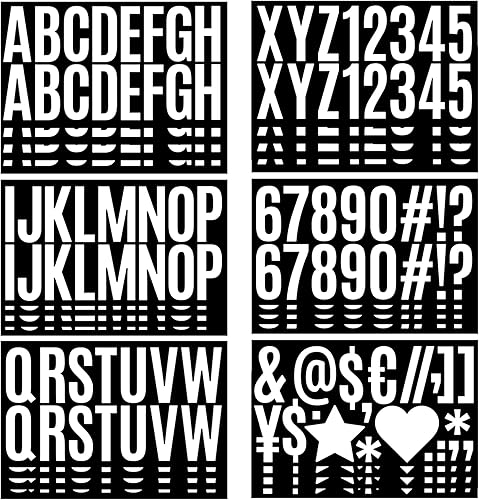 400 calcomanías de letras blancas, 24 hojas de calcomanías de letras grandes de 2.5 pulgadas, autoadhesivas, calcomanías del alfabeto, impermeables,