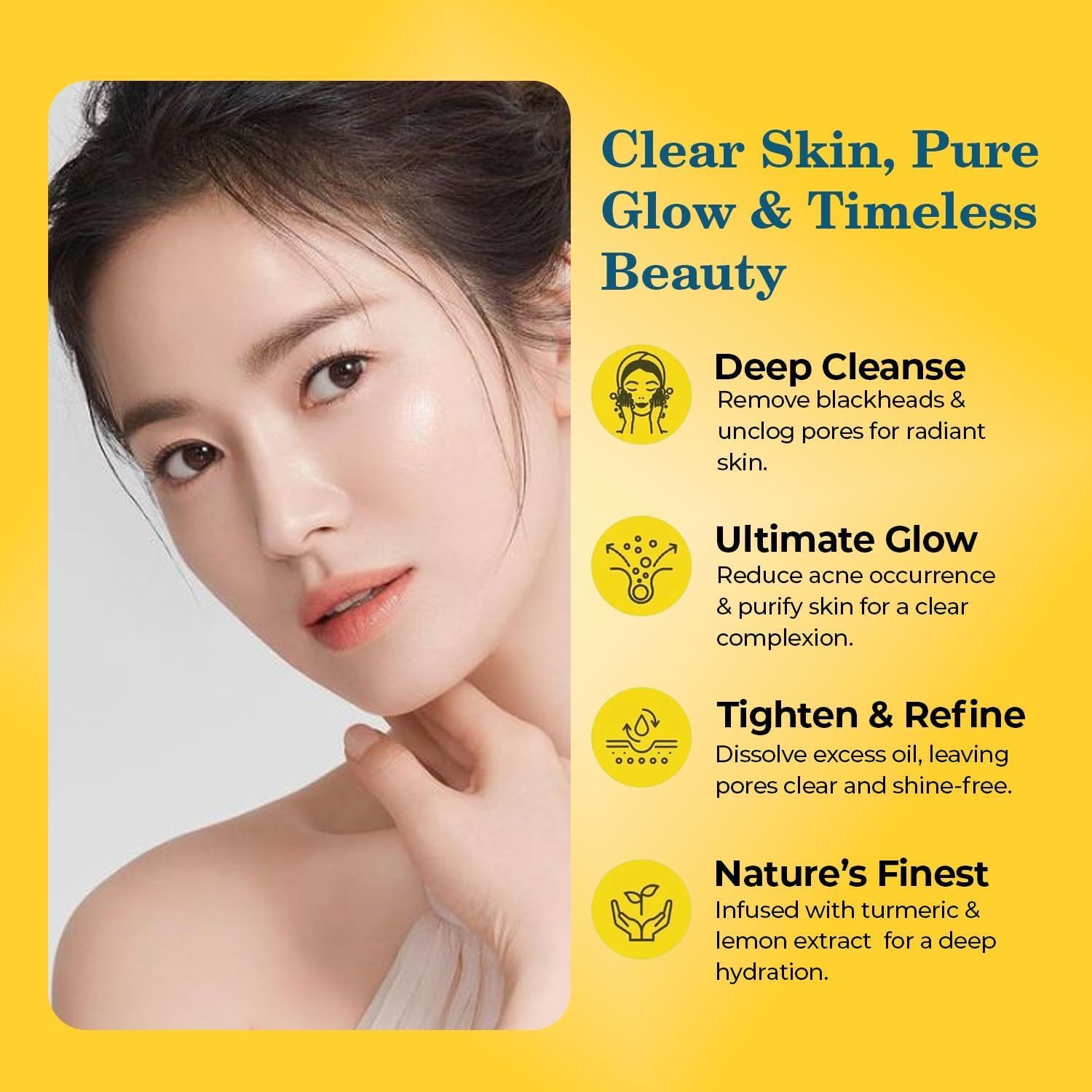 EXIFYLL Kojic Acid and Turmeric Cleansing Pads for Dark Spots, Skin Brightening & Acne Prevention, with Vitamin B5, Vitamin C, Turmeric Infused Foaming Exfoliating Pads, for Face for All Skin Types -60PCS 1