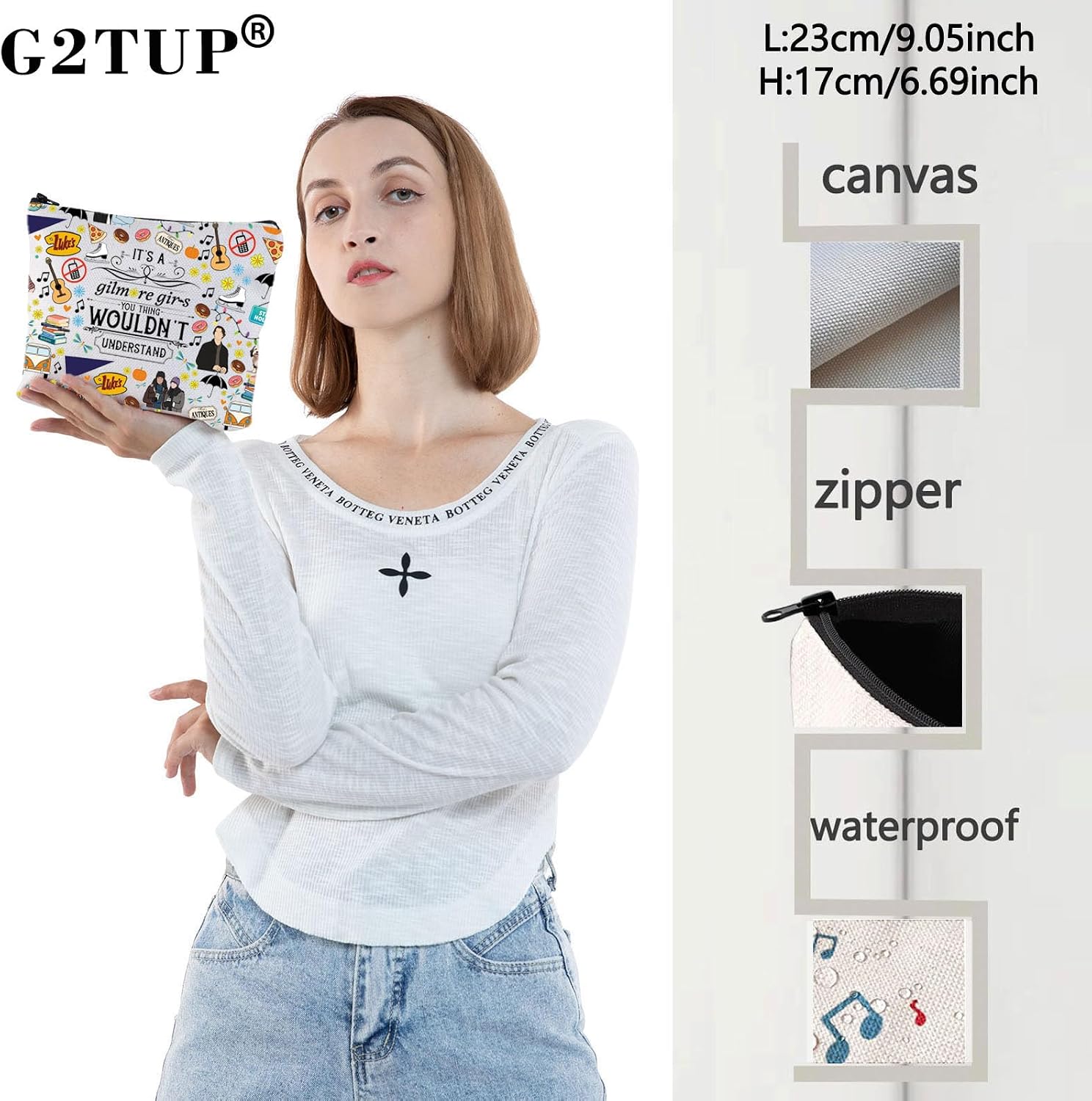 G2TUP Lukes Girls Cosmetic Bag Lorelai & Rory Fans Gift It’s a Girls Thing TV Show Inspired Pouch Dragonfly Inn Merch (Gilm Thing New) image 2