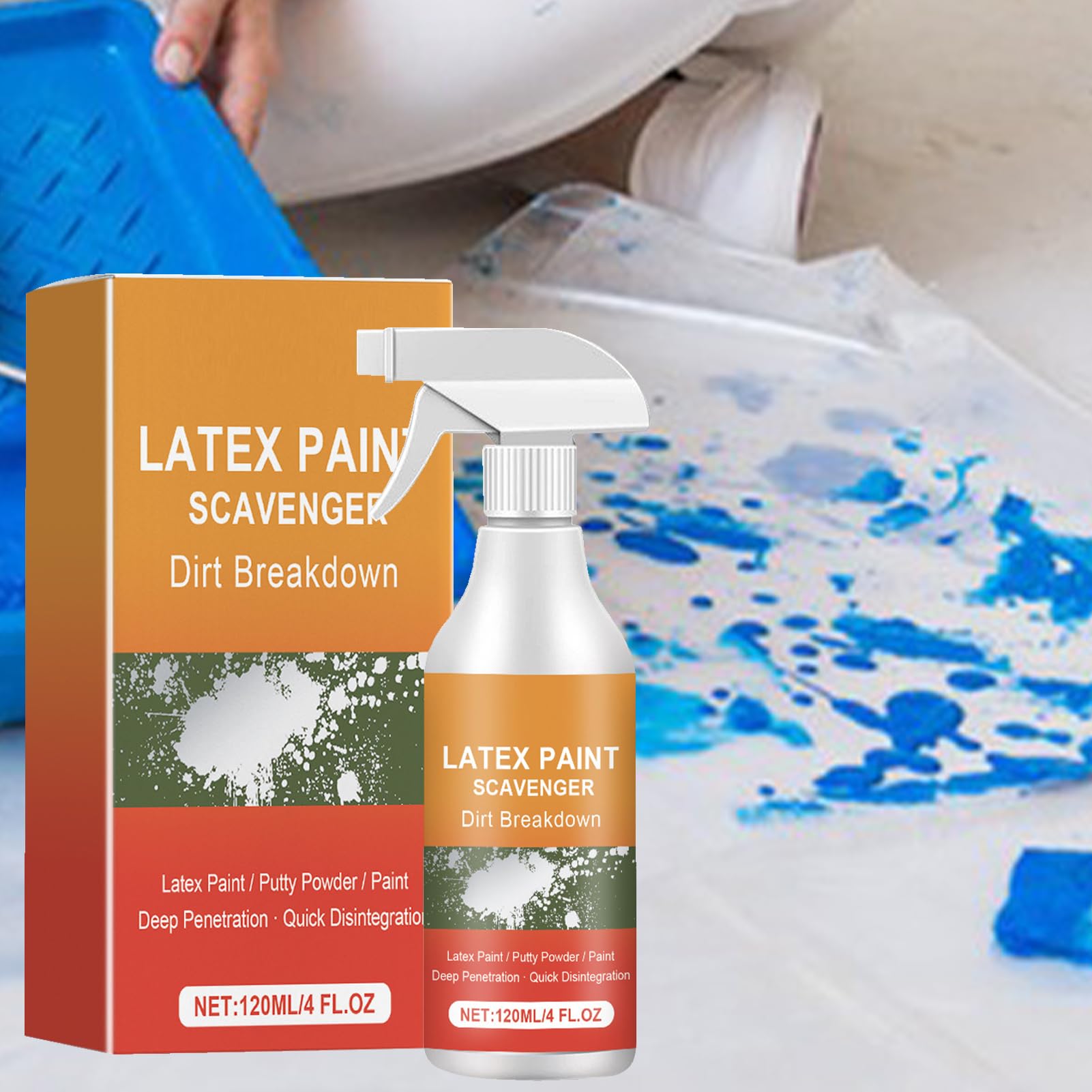 Sverniciatore per cemento, piastrelle, pietra, legno e metallo, 120 ml di vernice e vernice liquida, ecologico con applicatore per ristrutturazione, pulizia