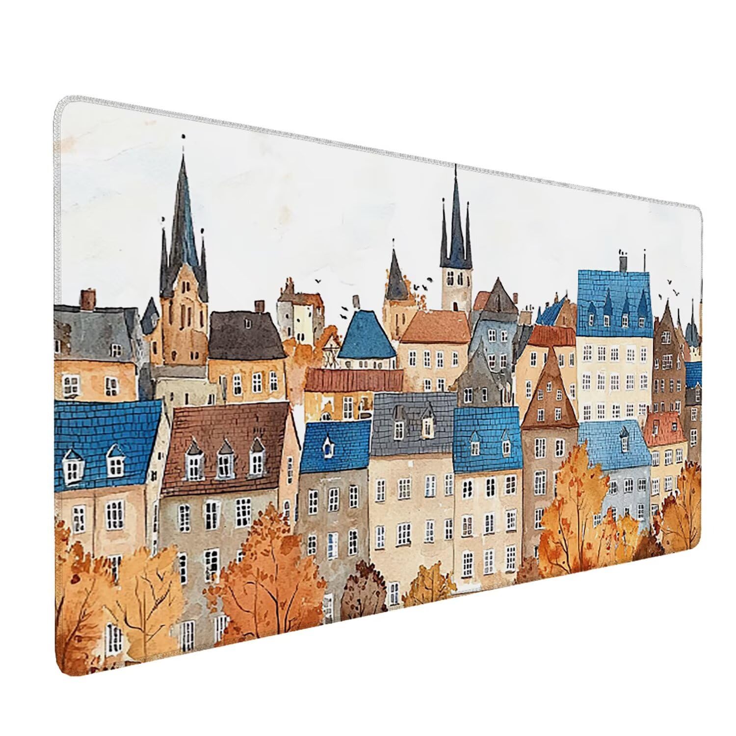 Podkładka pod mysz do gier XXL Mousepad 1000 x 500 mm, duża podkładka pod biurko z antypoślizgową gumową podstawą do gier, komputera, poprawia precyzję i szybkość (miasto) X-905