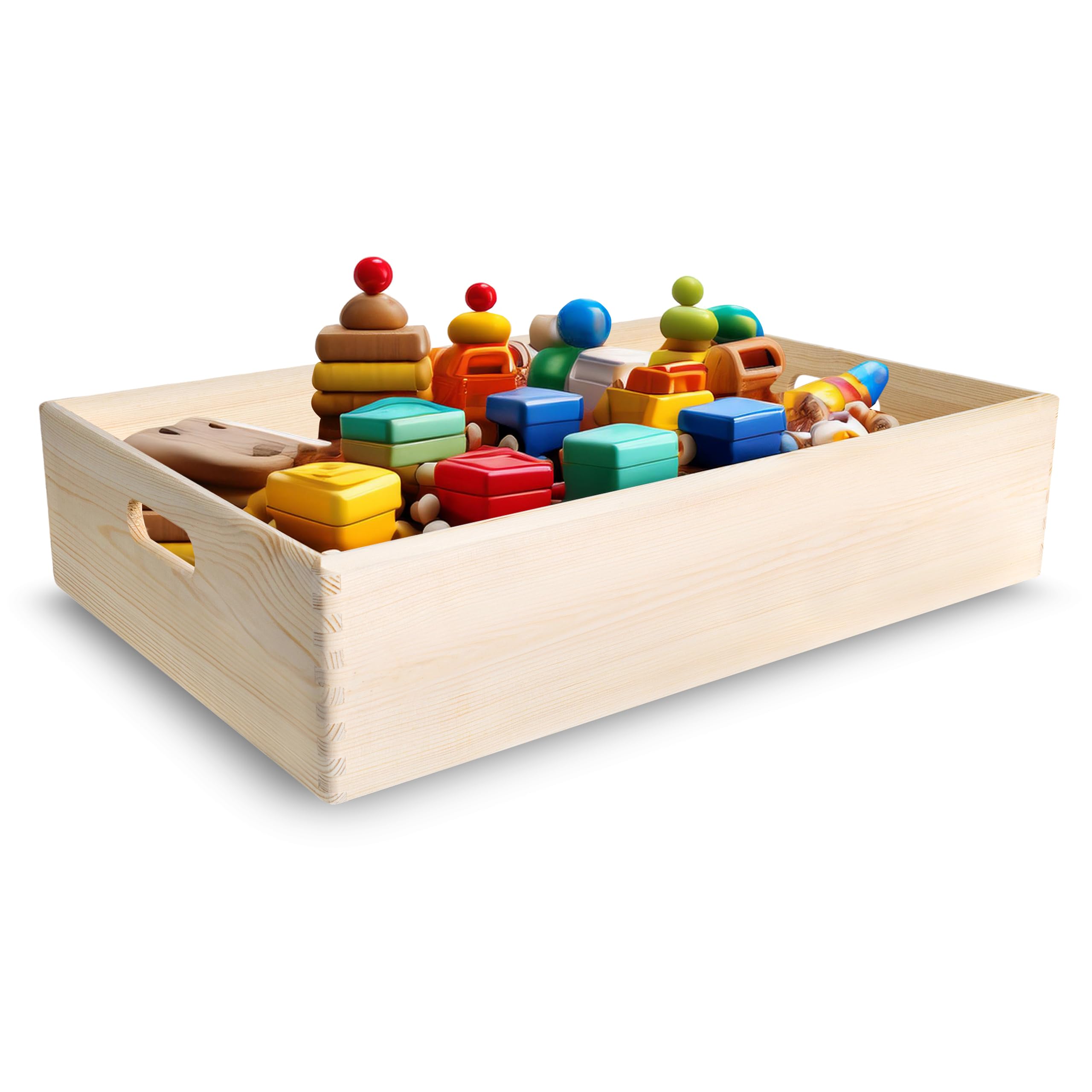 Houten Stapelkist Set - 1x Open Kisten en 1x kist met klepdeksel