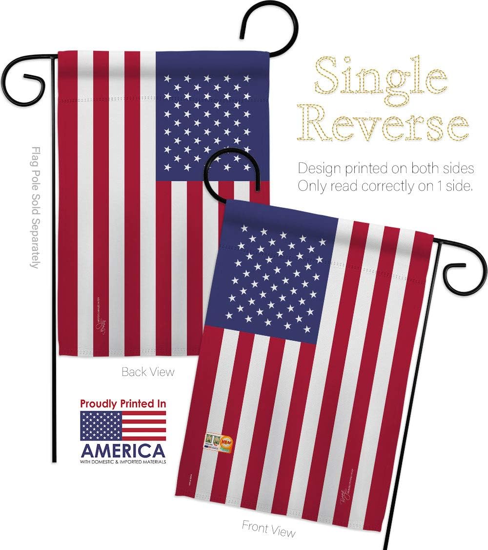 USA Garden Flag Set Wall Hanger Americana Old Glory US American United States Country Particular North America Small Decorative Gift Yard House Banner Made In 13 X 18.5