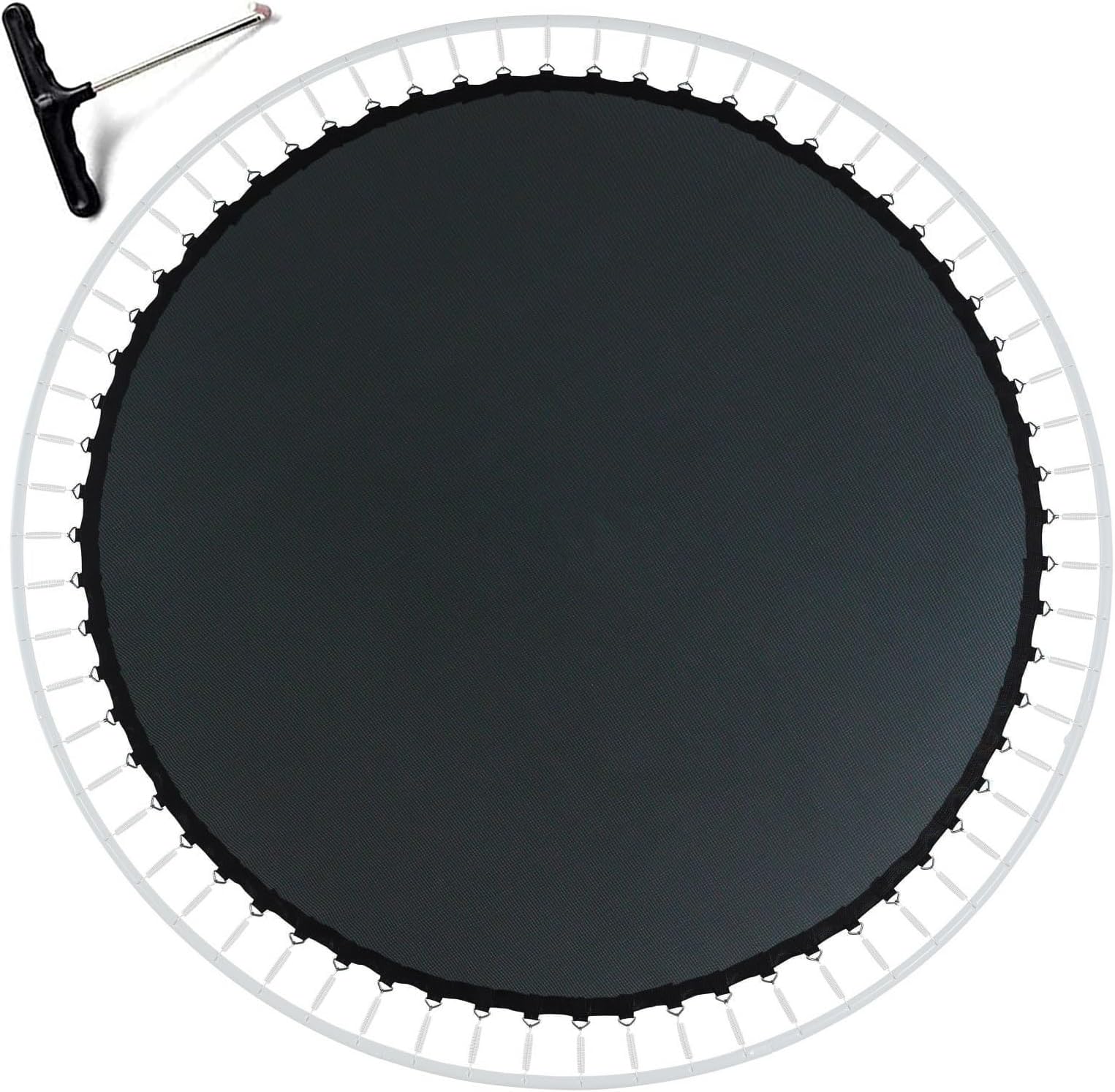 Trampoline Replacement Jump Mat 10ft 54/56/60/64 Rings, 8 Row Stitch Waterproof Trampoline Jumping Mat, Trampoline Accessories with Spring Puller