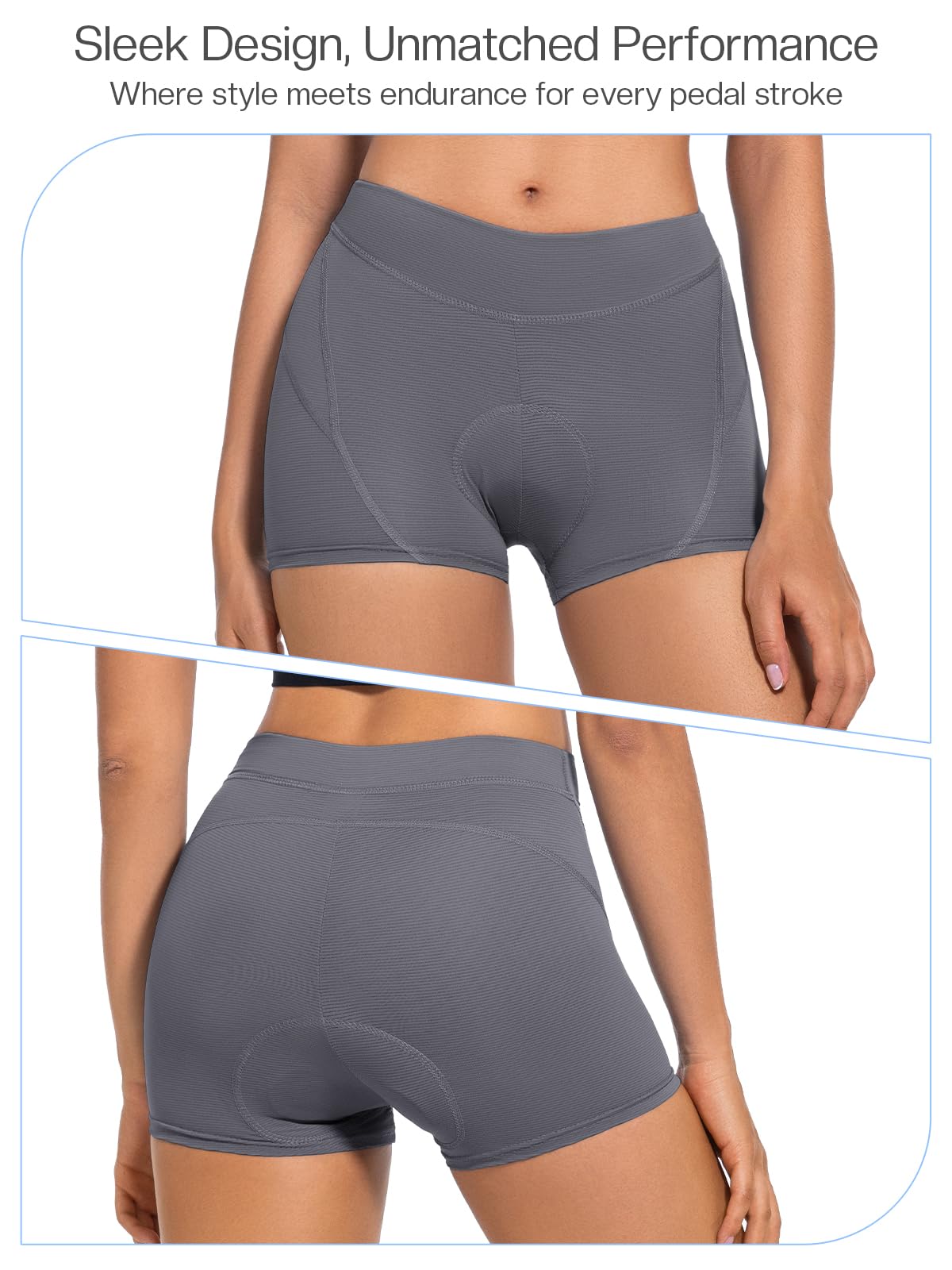 BERGRISAR Pantaloncini da ciclismo imbottiti da donna in gel 5D per bicicletta biancheria intima traspirante pantaloncini da ciclismo