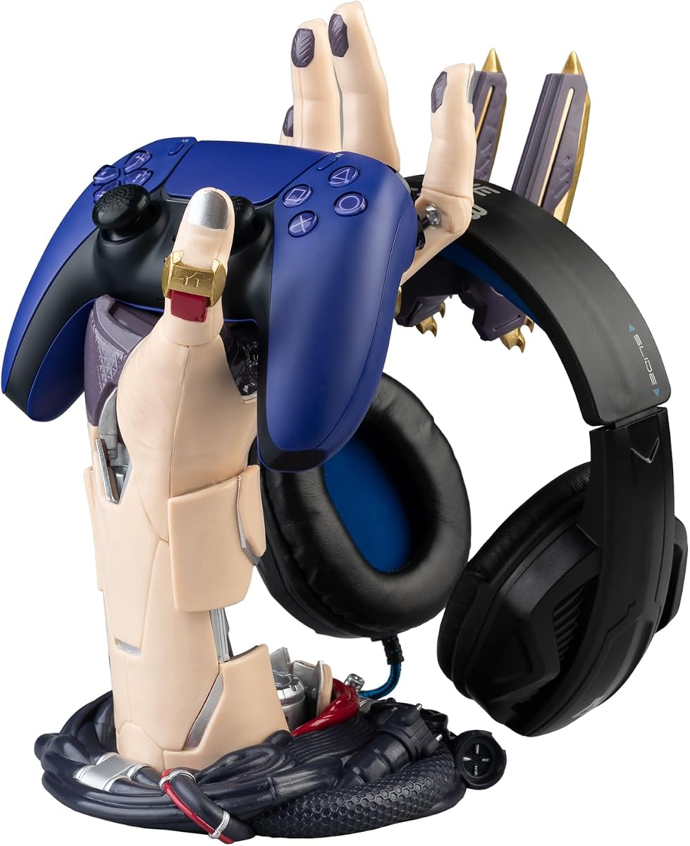 Grupo Erik Cyberpunk Soporte para Mando Gaming | Equipos de juego | Soporte y controlador para auriculares | Accesorios de juego para escritorio | Decoraciones de Halloween Soporte para auriculares, decoración de la sala de juegos