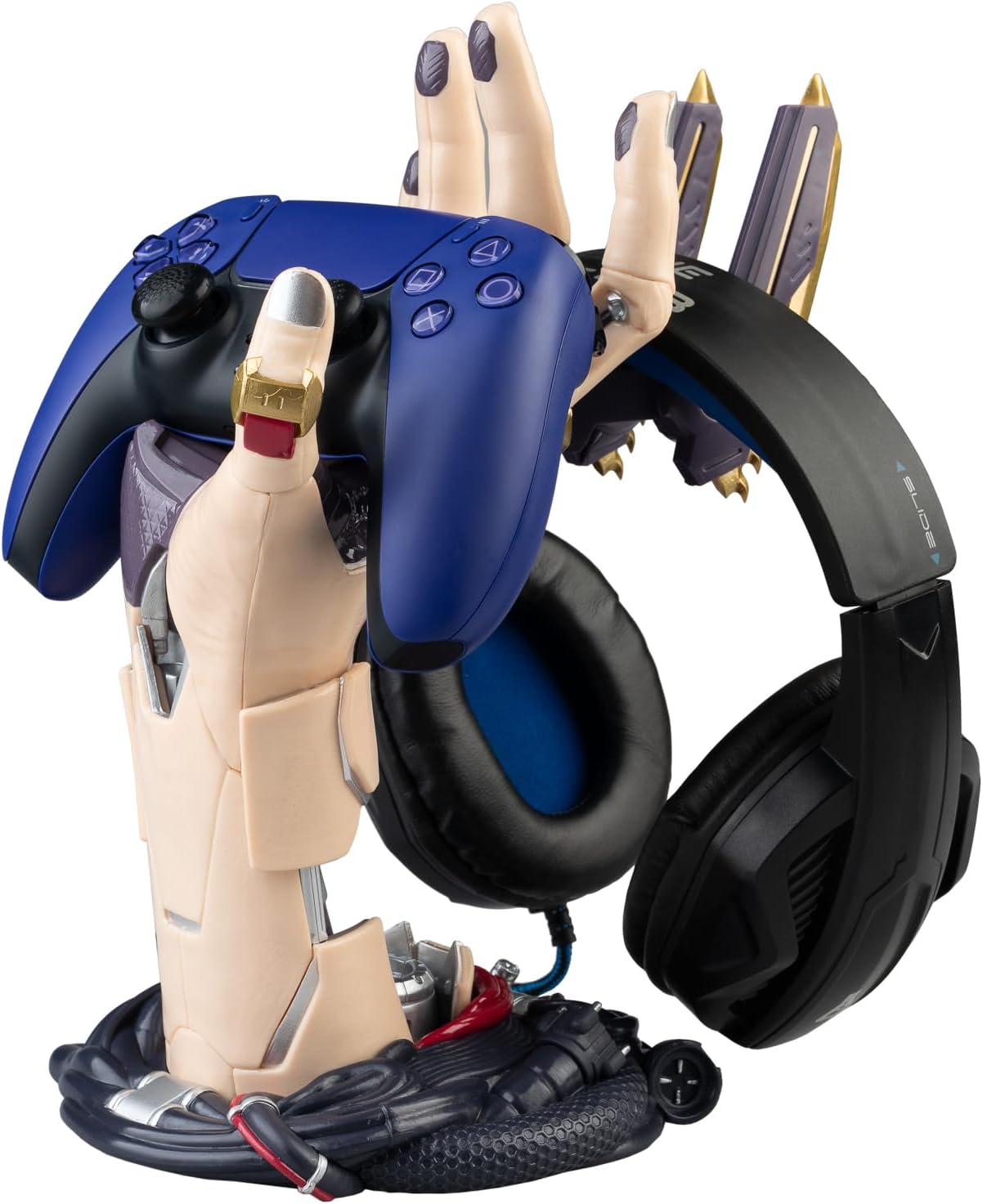 Grupo Erik Cyberpunk Gaming Controller Holder | Gaming Headset Stand | Gaming stuff & Gaming Room Decor | Controller stand perfect for Gamer Gifts | 6.3 x 7.9 x 10.8 in