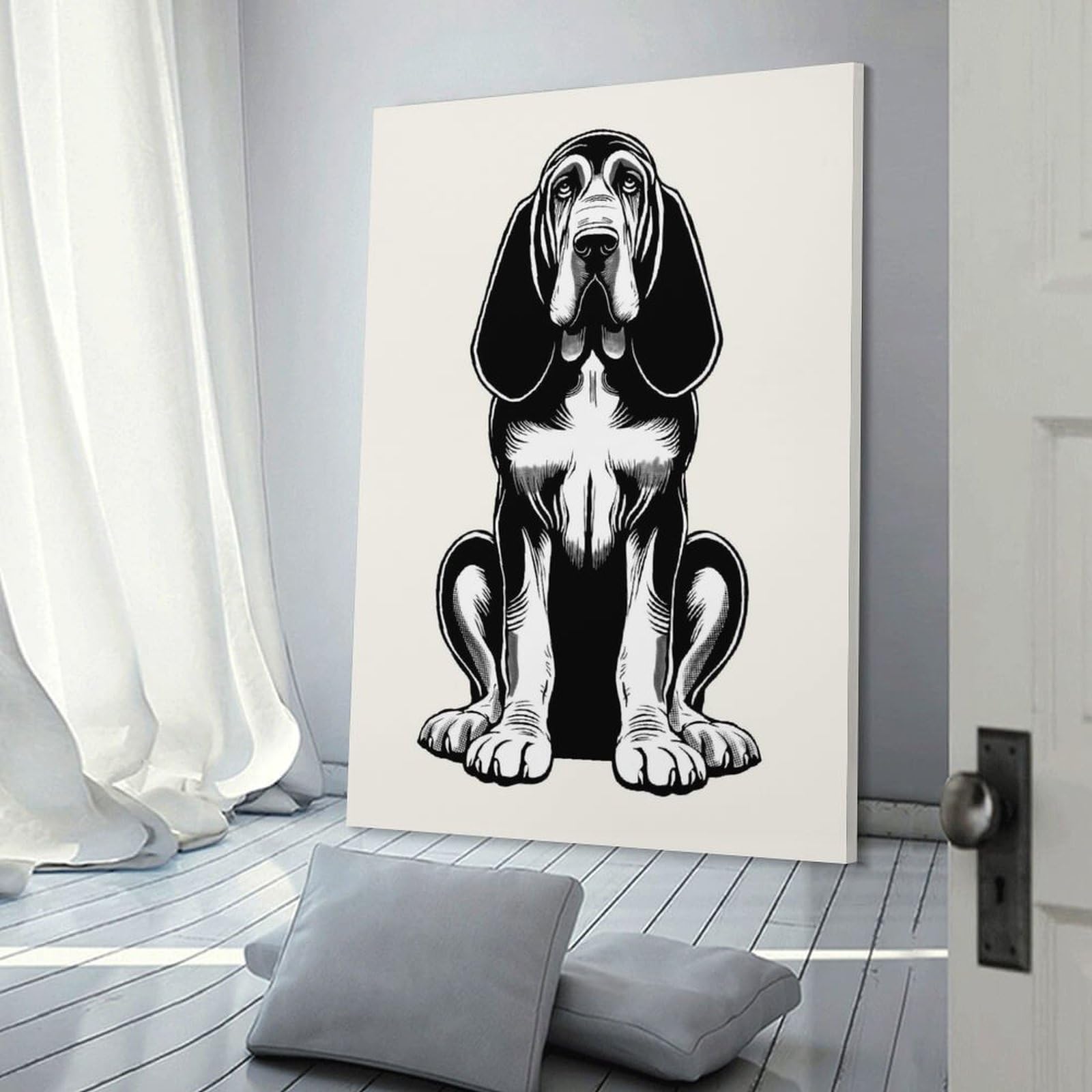 Junmoney Canvas Wall Picture Bloodhound(2), 20x30inch(50x75cm), for Front Hall, Corridor Or Welcome Spaces, Decorative Wall Art for Narrow Spaces