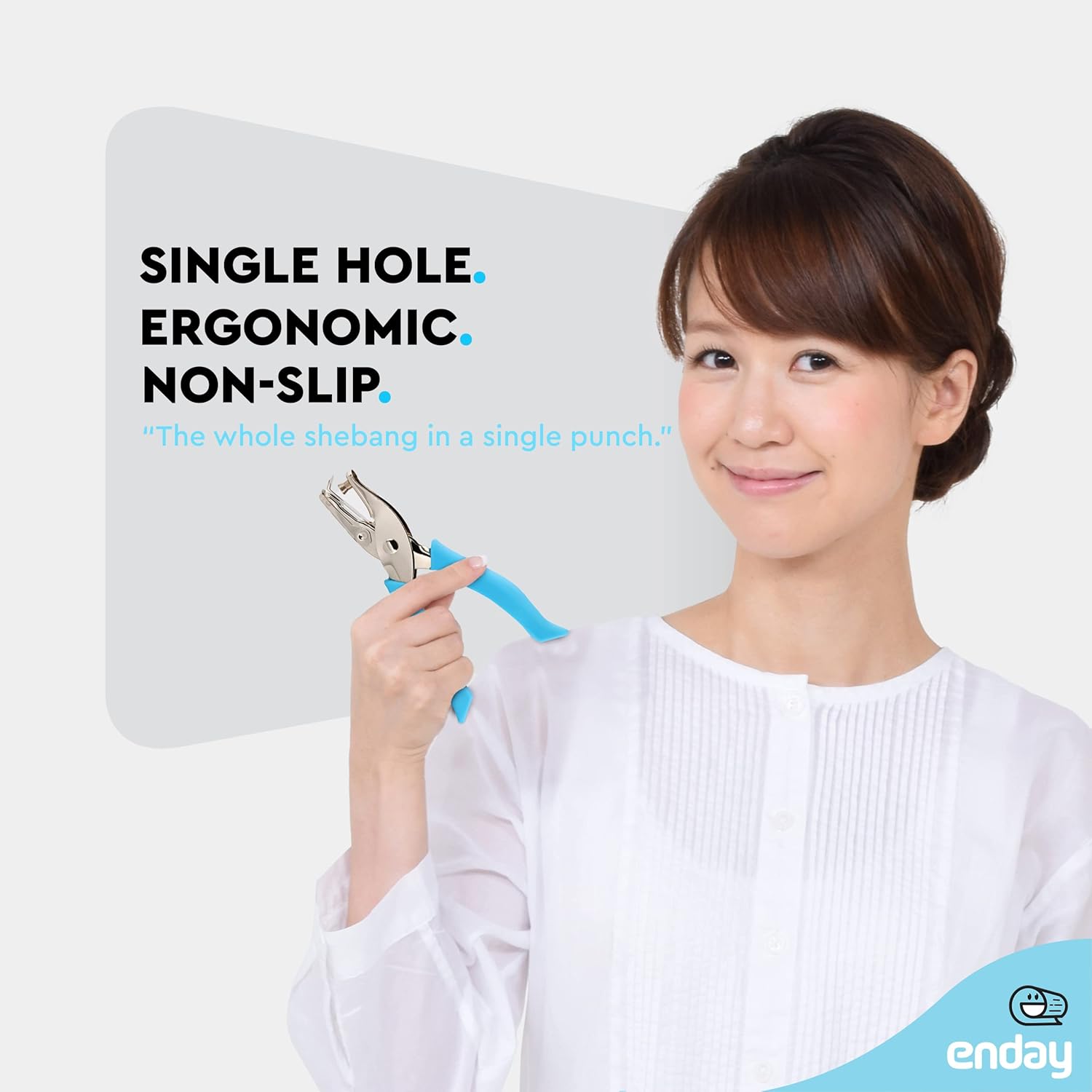 Single Hole Punch Metal Blue, 1/4” Hole Puncher with Soft Grip Handles for Paper and Crafts Round Circle Shape, for Kids and Adults, Also Available in Green, Pink, Red, Purple, Grey, 1 Pc – by Enday : Arts, Crafts & Sewing