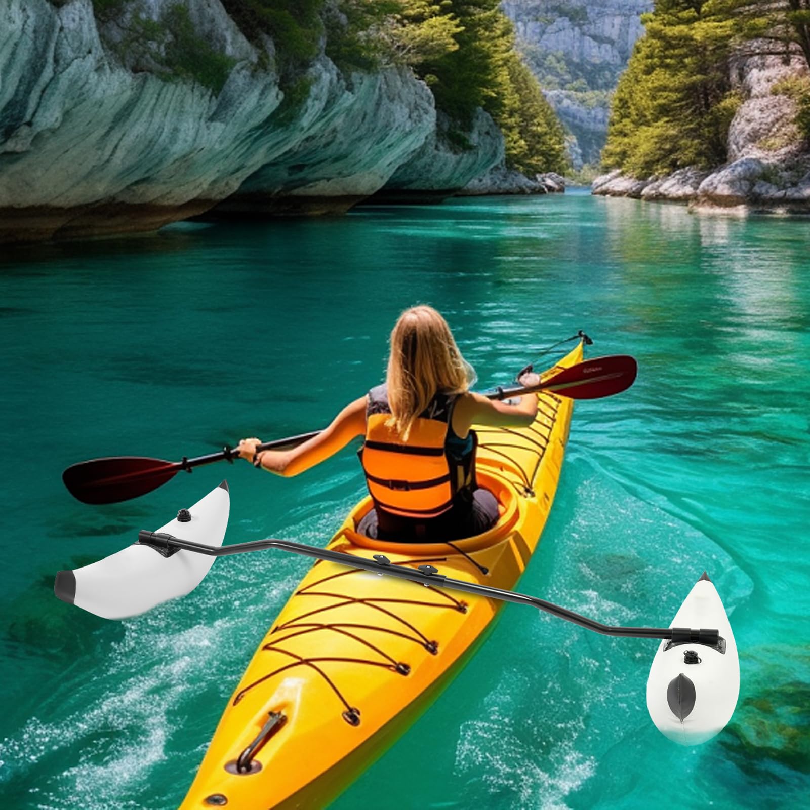 Stabilizzatore gonfiabile per kayak, per kayak, per kayak, per kayak, gonfiabile, per kayak, per canoe, barche, paddle