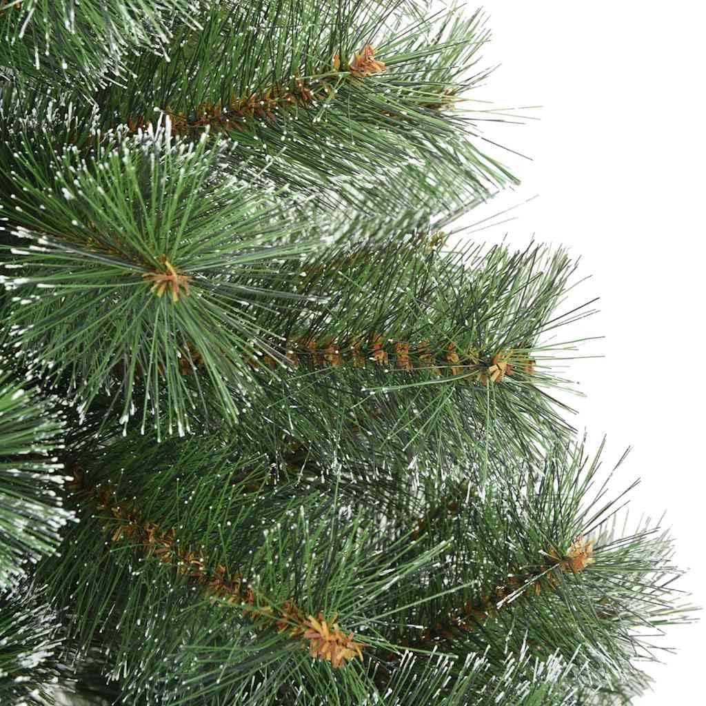 Sztuczna choinka na zawiasach, pokryta śniegiem, zielona, 150 cm, ze stabilnym żelaznym stojakiem, idealna do świątecznej dekoracji bożonarodzeniowej w pomieszczeniach