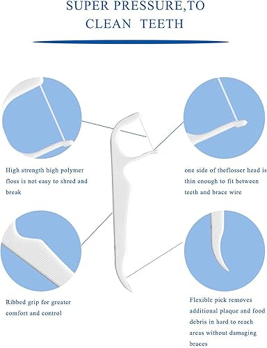 Miniatura 3 de Hilo dental OrthoCare, tirantes de hilo dental que facilita el uso del hilo dental con frenos. 100 unidades. Diseñado para adaptarse a los aparatos