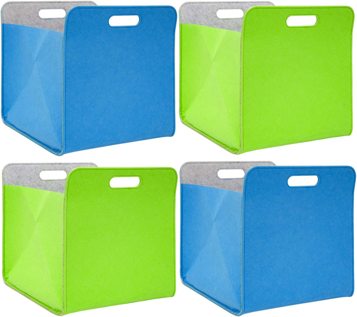 DuneDesign 4er Set 100 Recycling Filz Aufbewahrungsbox 33x38x33