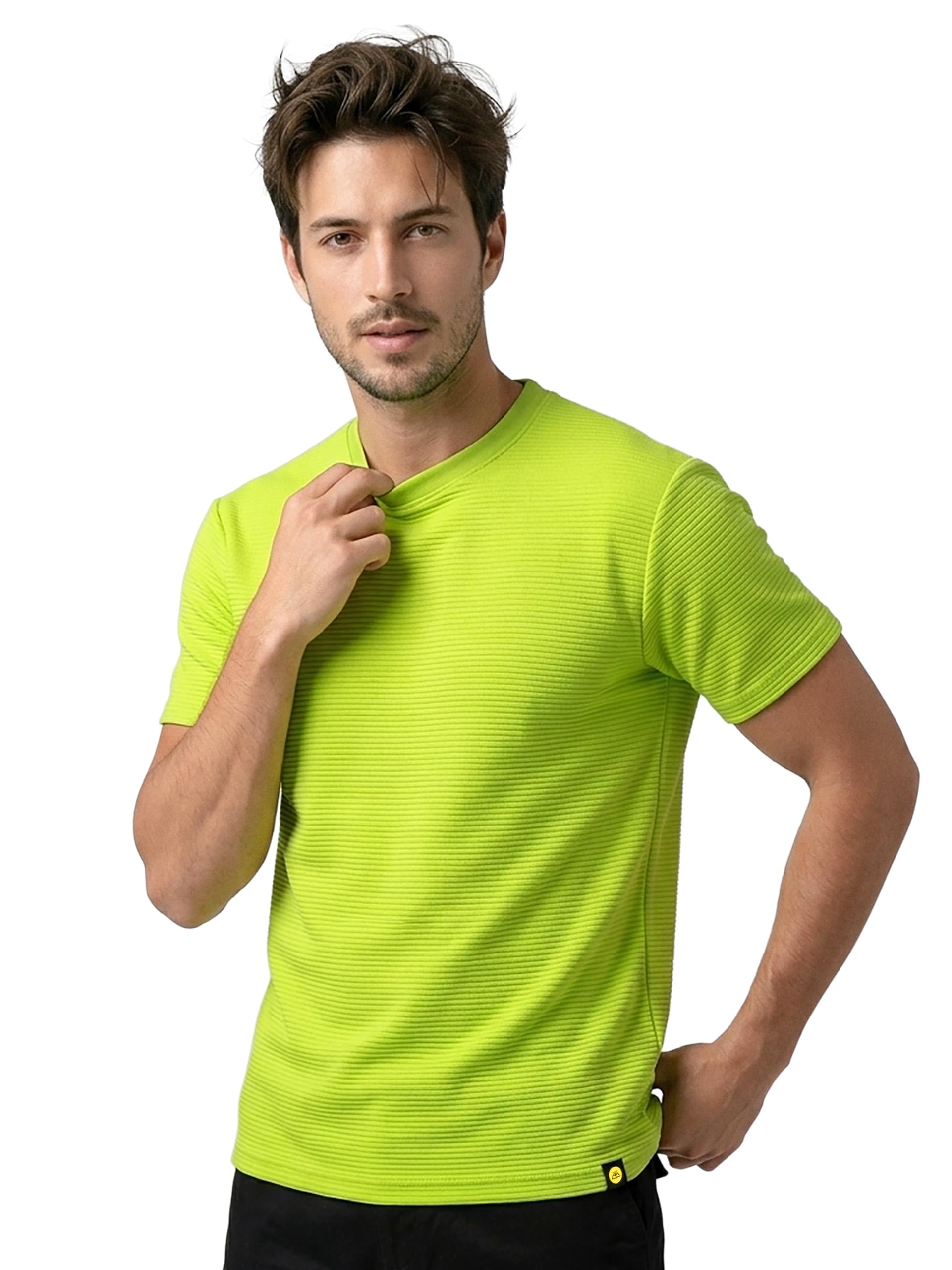 beyoung Jacquard Stripe T-Shirt for Men | Round Neck | Half Sleeve | Regular Fit-picture-16