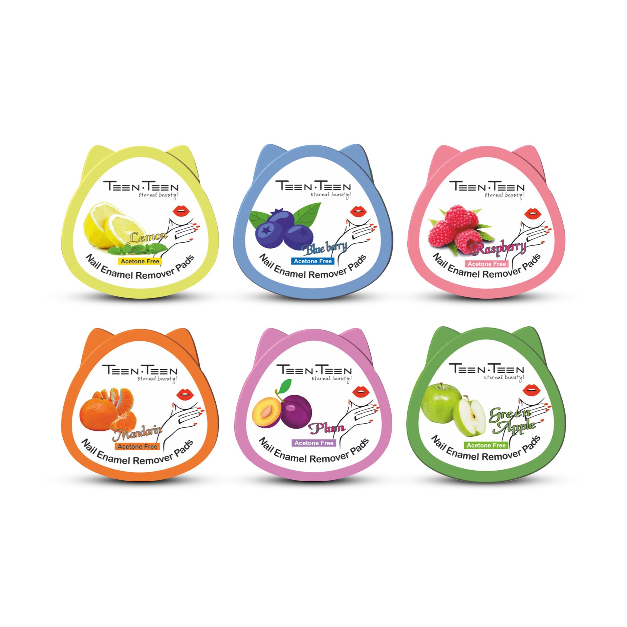TEEN TEEN Nail Enamel Remover Pads – Acetone-Free, Gentle on Nails, Travel-Friendly, Easy & Mess-Free Use, Multicolor-1 (Pack of 6), 2gm Each-image-8