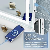 Vista 2 de Makeup Vanity Mirror with Lights 32" x 24" Large LED Makeup Mirror, Light up Mirror with 10X Magnification and USB Charging Port, Dimmable 3 Modes