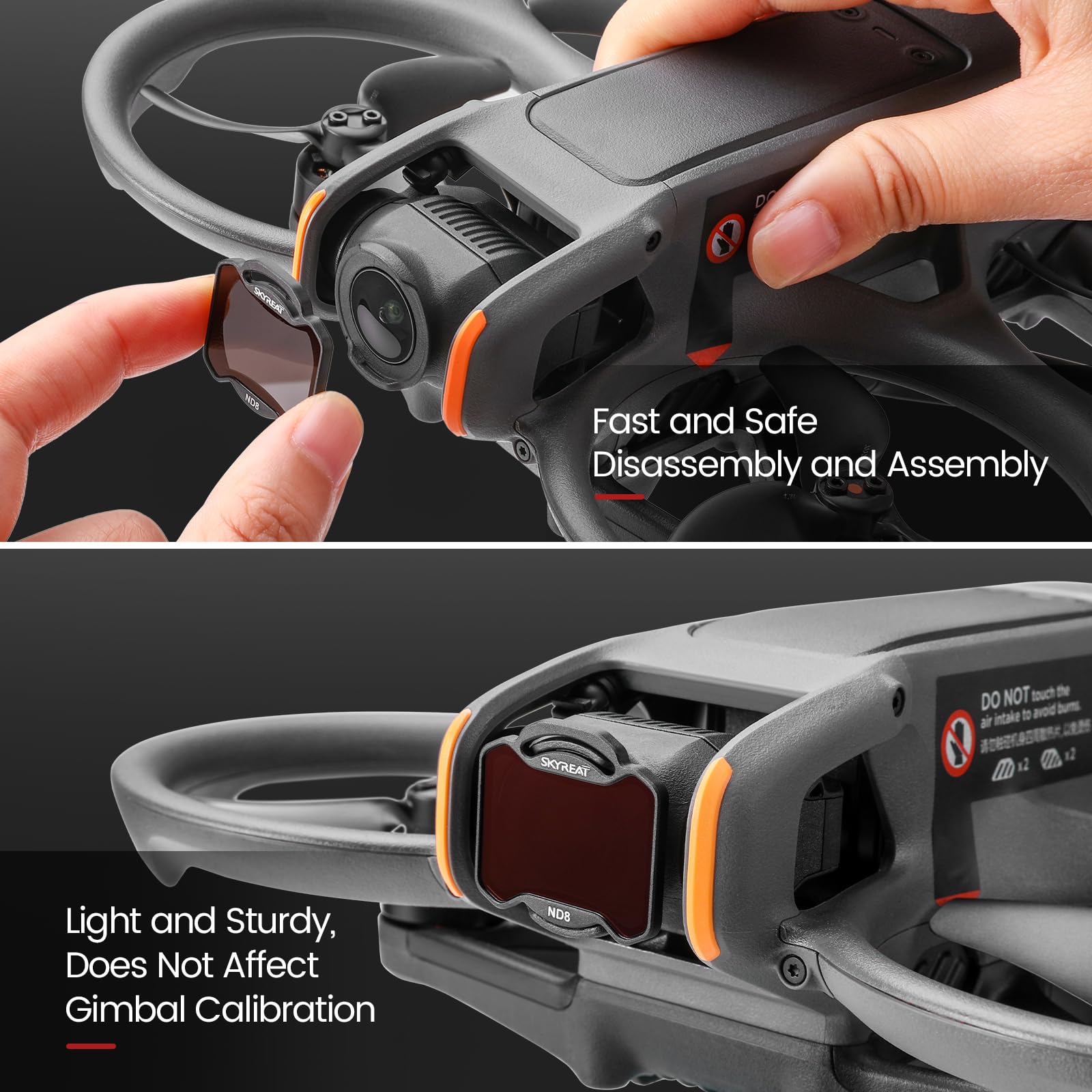 Skyreat Avata zestaw filtrów 2 ND, obiektyw kamery o neutralnej gęstości, 5-pak filtrów UV, ND8, ND16, ND32, ND64 do akcesoriów do dronów DJI Avata 2