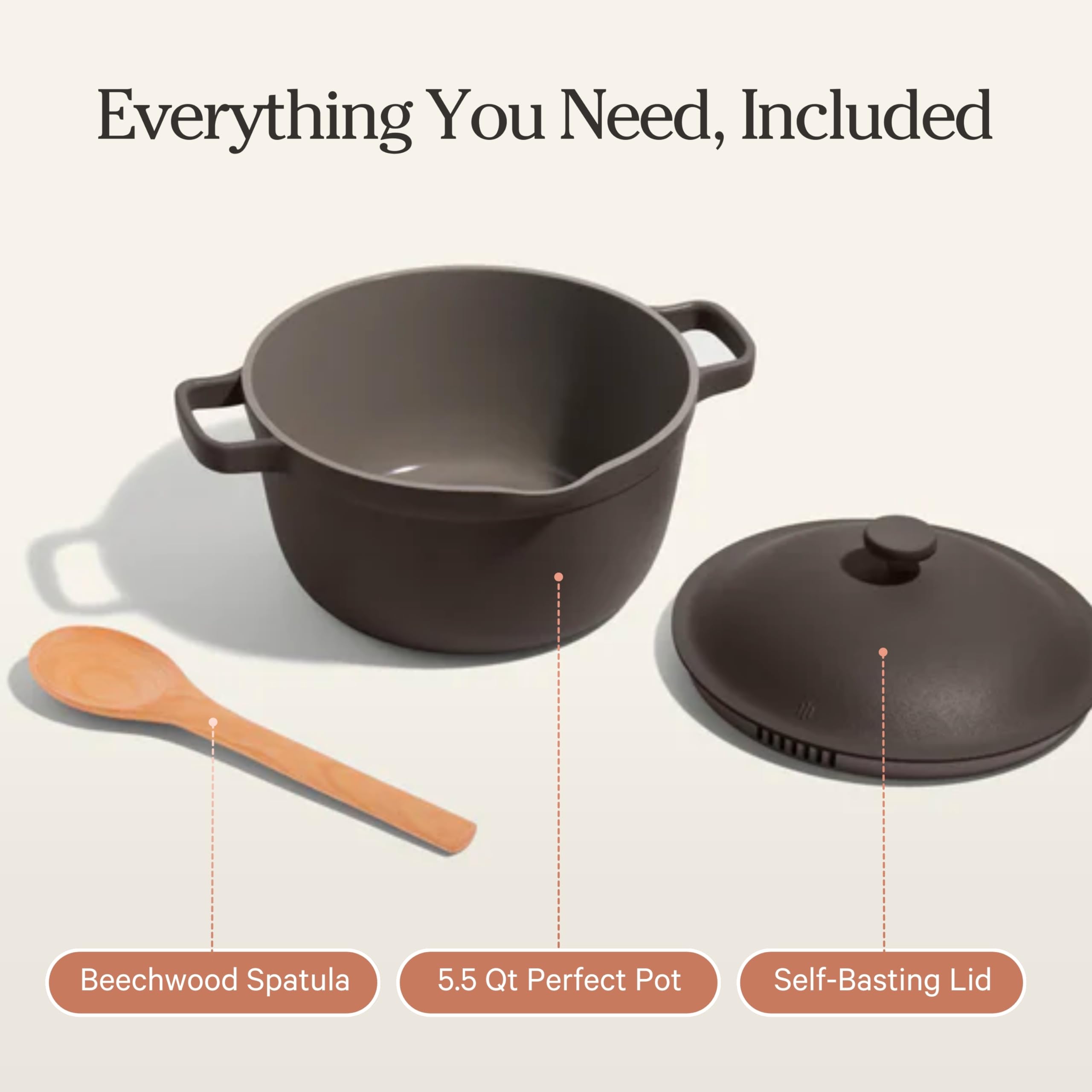 Our Place Perfect Pot – 5,2 l, nieprzywierająca ceramiczna patelnia do sosów z pokrywką, wszechstronne naczynia kuchenne na płytę kuchenną i piekarnik, para, pieczenie, duszenie, pieczenie, bez PTFE i