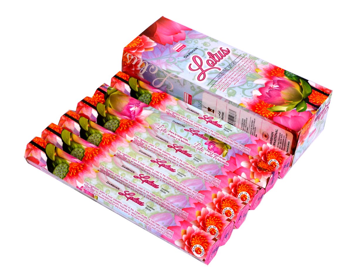 6 Box/Pack 120 Sticks Total Lotus Darshan Quality Incense Fragrance from India