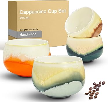 Cappuccino Cups Set 4x210ml Porcelain