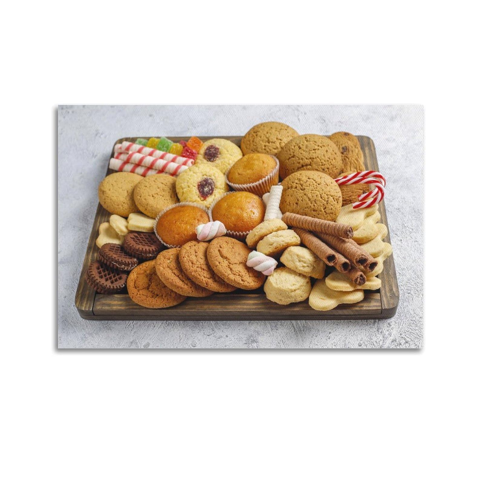 XKUGA Hearty Food Art Poster Dessert Platter Modern Decorative Canvas Prints - Ideal Wall Art for Family, Man Cave, Game Room, Boys & Girls Bedroom 16x24inch(40x60cm)