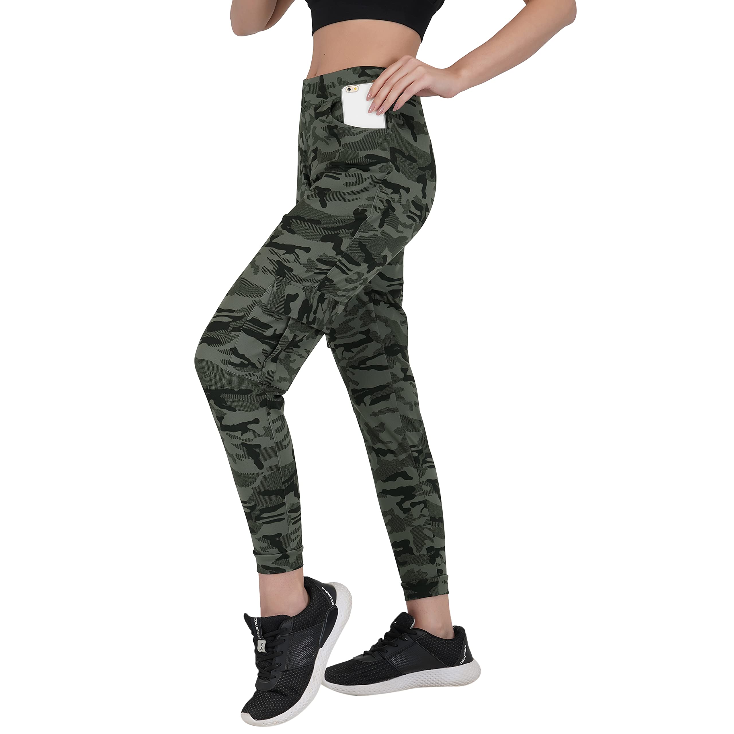 Imperative Women Camoflage Jogger with Cargo Pockets (Green, Size - 2XL)-picture-22
