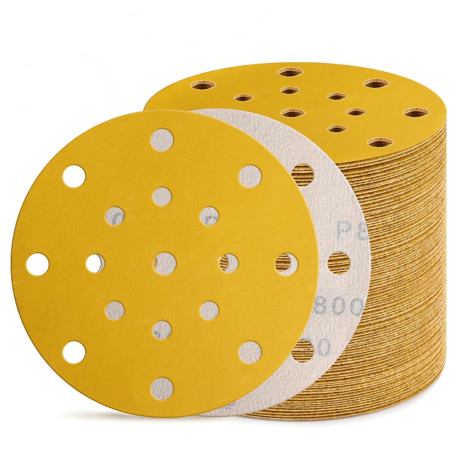80Pcs 150MM Sanding Discs 800 Grit, Hook and Loop Orbital Sandpaper