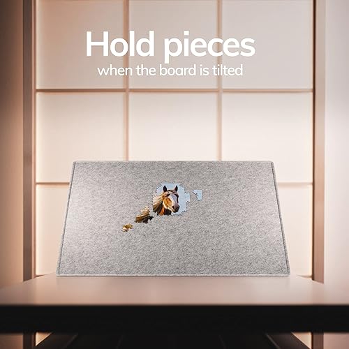 Miniatura 4 de Coobe - Tableros de rompecabezas de 1000 piezas portátiles, tapete de rompecabezas con tapa, sistema de almacenamiento ligero de bandeja para