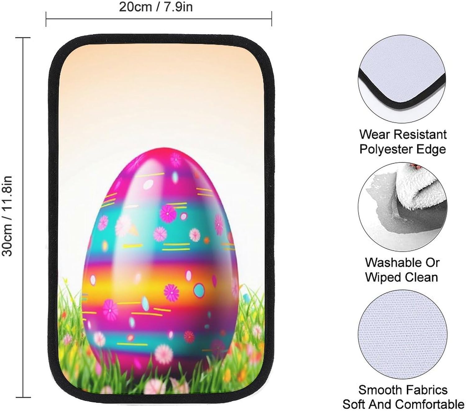 Colorful Easter Egg Car Armrest Cover Auto Center Console Pad Car Accessories Non Slip Soft Armrest Seat Box Cushion Waterproof Vehicle Armrest Protector for SUV Truck Car image 2