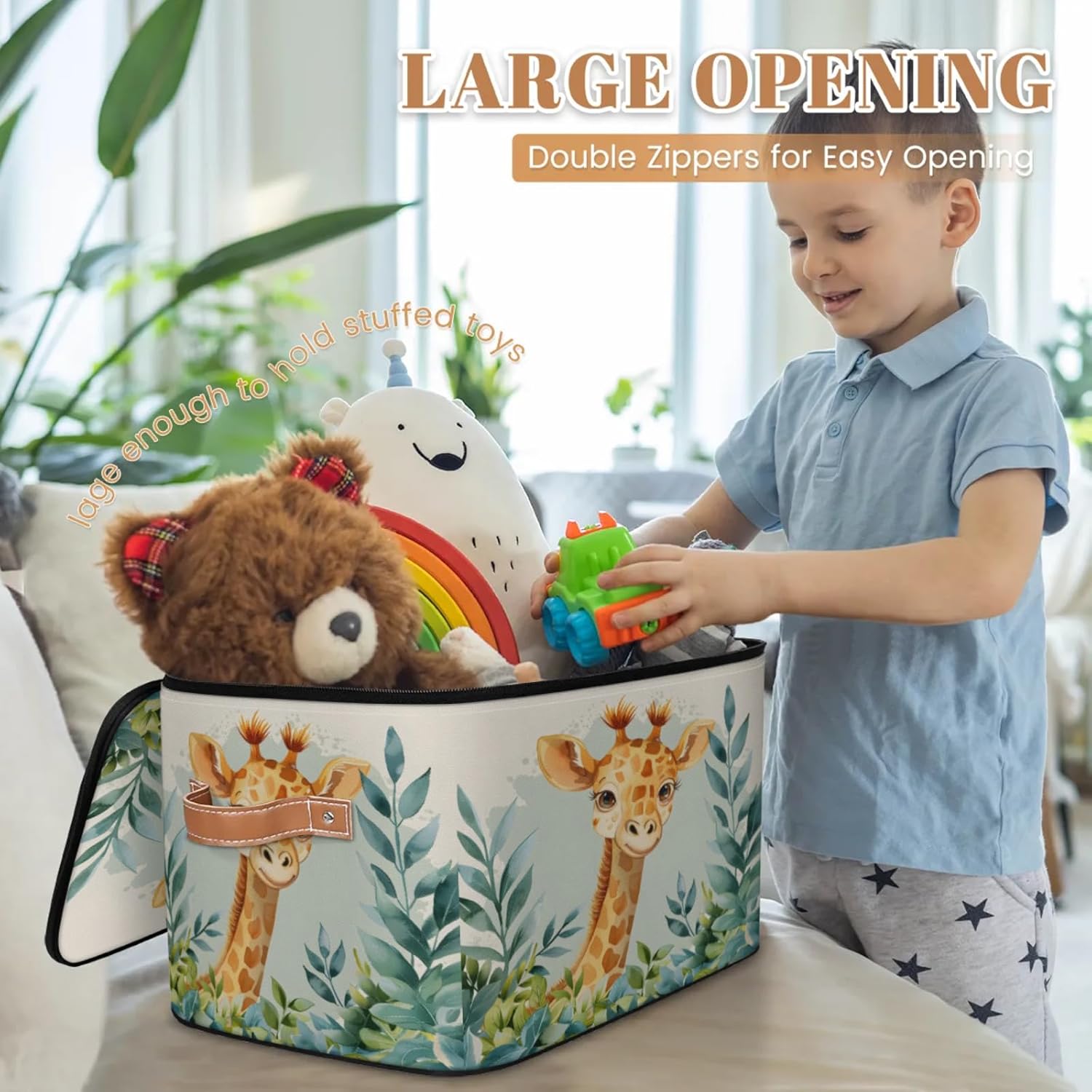 2-Pack Storage bins with lids - 26 quart organizer bins - Collapsible fabric storage bins with sturdy handles and double zipper tops - Versatile for home, toys, dorm rooms