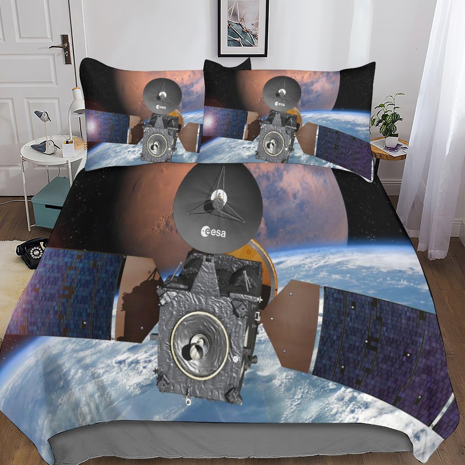 Housse de couette univers pour ados et enfants parure de lit douce avec fermeture