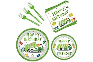 Garbage Truck Paper Plates Decorations Party Favors