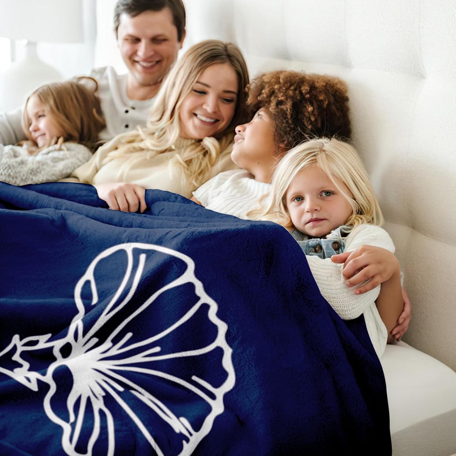 CusCosCes Ships Next Day, Personalized Birth Flower Blanket with Name,Custom Gift for Mom from Daughter Son, Customized Throw Blanket for Mom Dad,Birthday Gift Blanket for Best Friend(50"x 60")