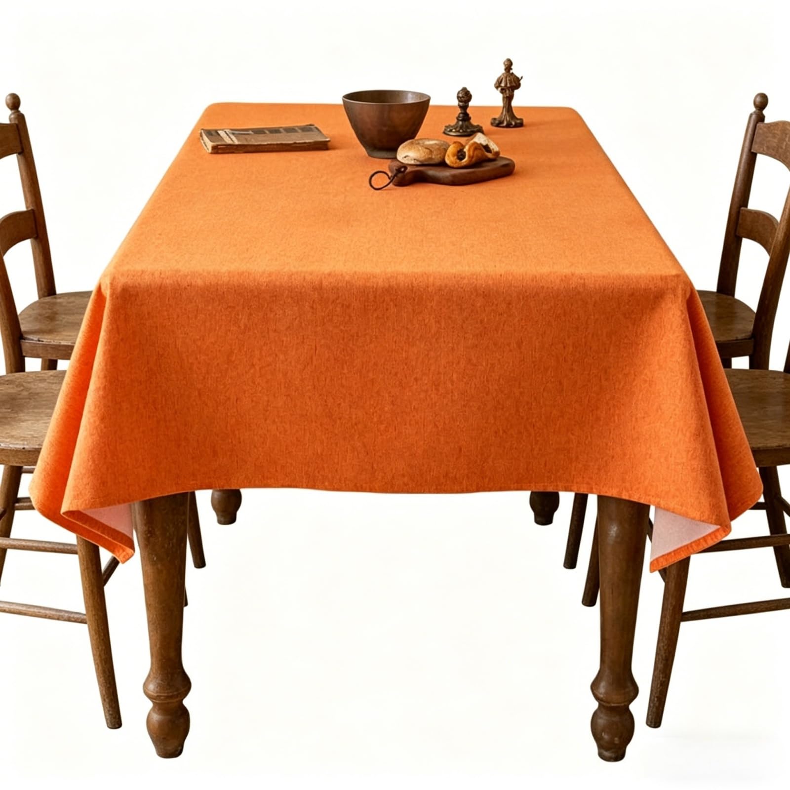 Rectangular Manteles 130 x 250 cm Antimanchas Lavable, Impermeable Exterior Mesa Durabilidad y Fácil Limpieza para Casa Comedor Cocina Exterior Navidad Fiestas Cumpleaños, Naranja