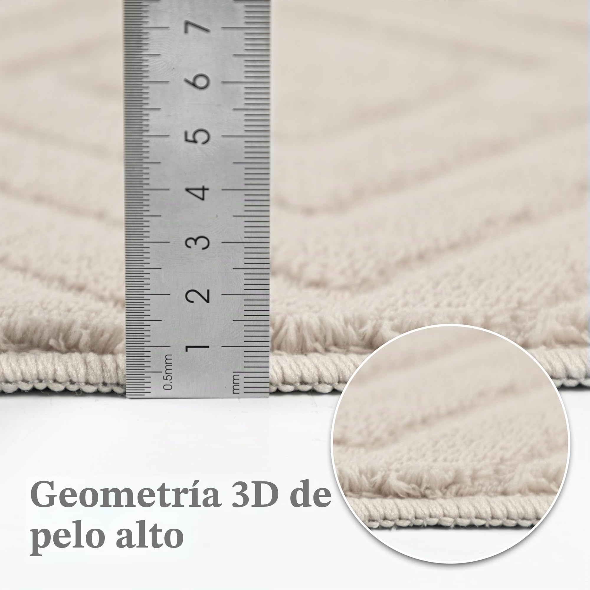 Capslpad Alfombra Beige 200x300cm antideslizante moderna alfombra suave lavable para salón oficina comedor dormitorio