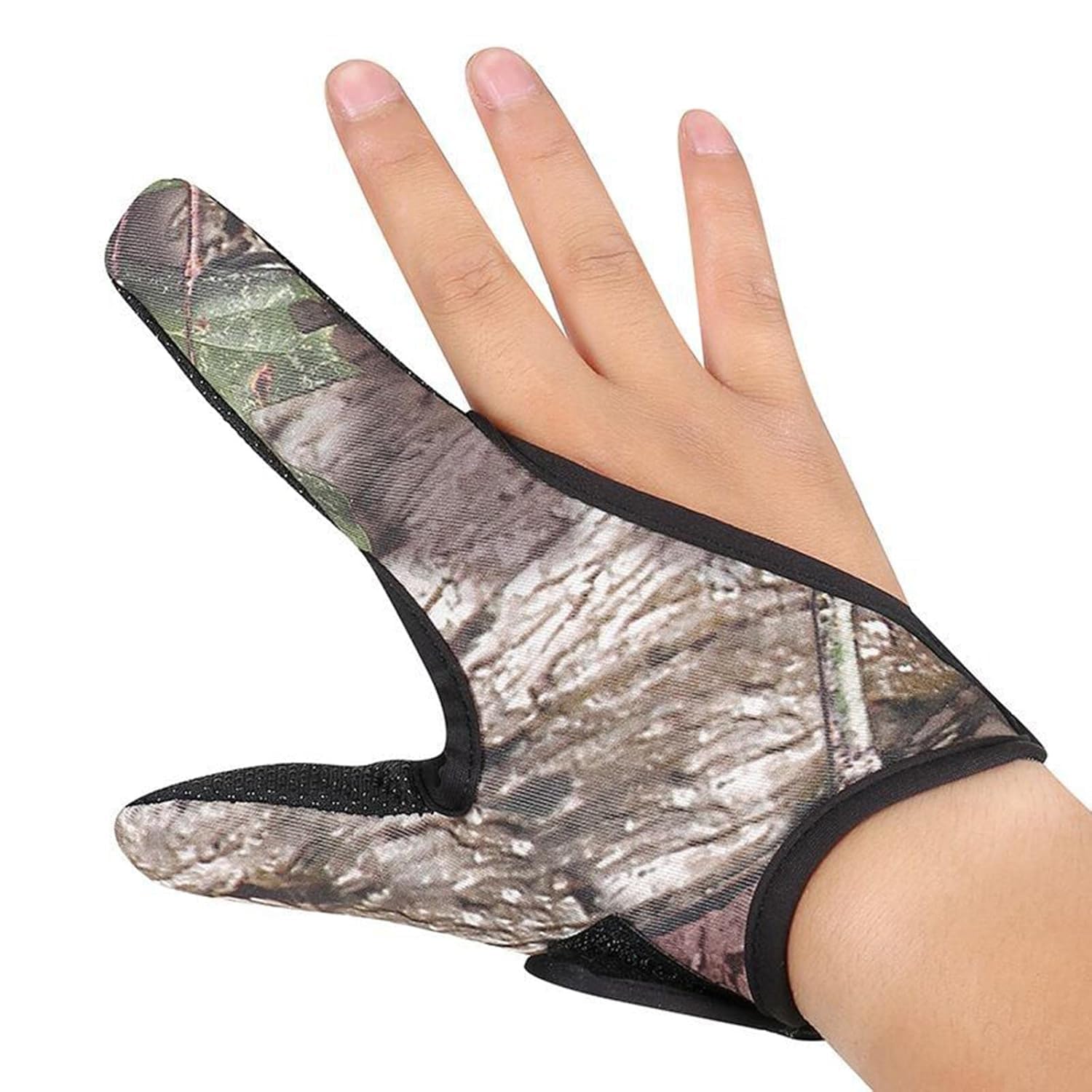 Creations Fishing Gloves Casting Two Finger Stall Elastic Waist Band Unisex Camo(Left Hand) 1