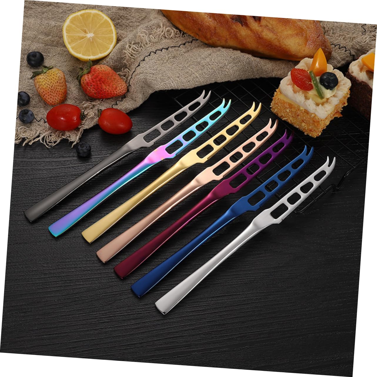 Cabilock Stainless Steel Cheese Spatula Serrated Butter Cutter Home Baking Tool for Easy Spreading Serving Cheese Butter and Jam Compact Design for Comfortable Grip